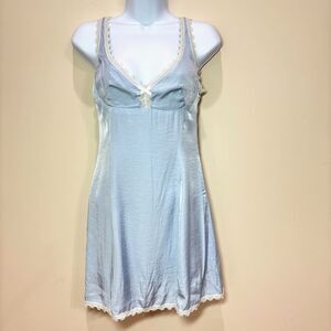Princess Polly Powder Blue Mini Satin Dress Women 4 Babydoll Lace Coquette Fairy